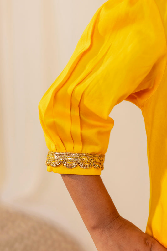 Bright Yellow Kurta Set for Girls | Jhilmil Collection