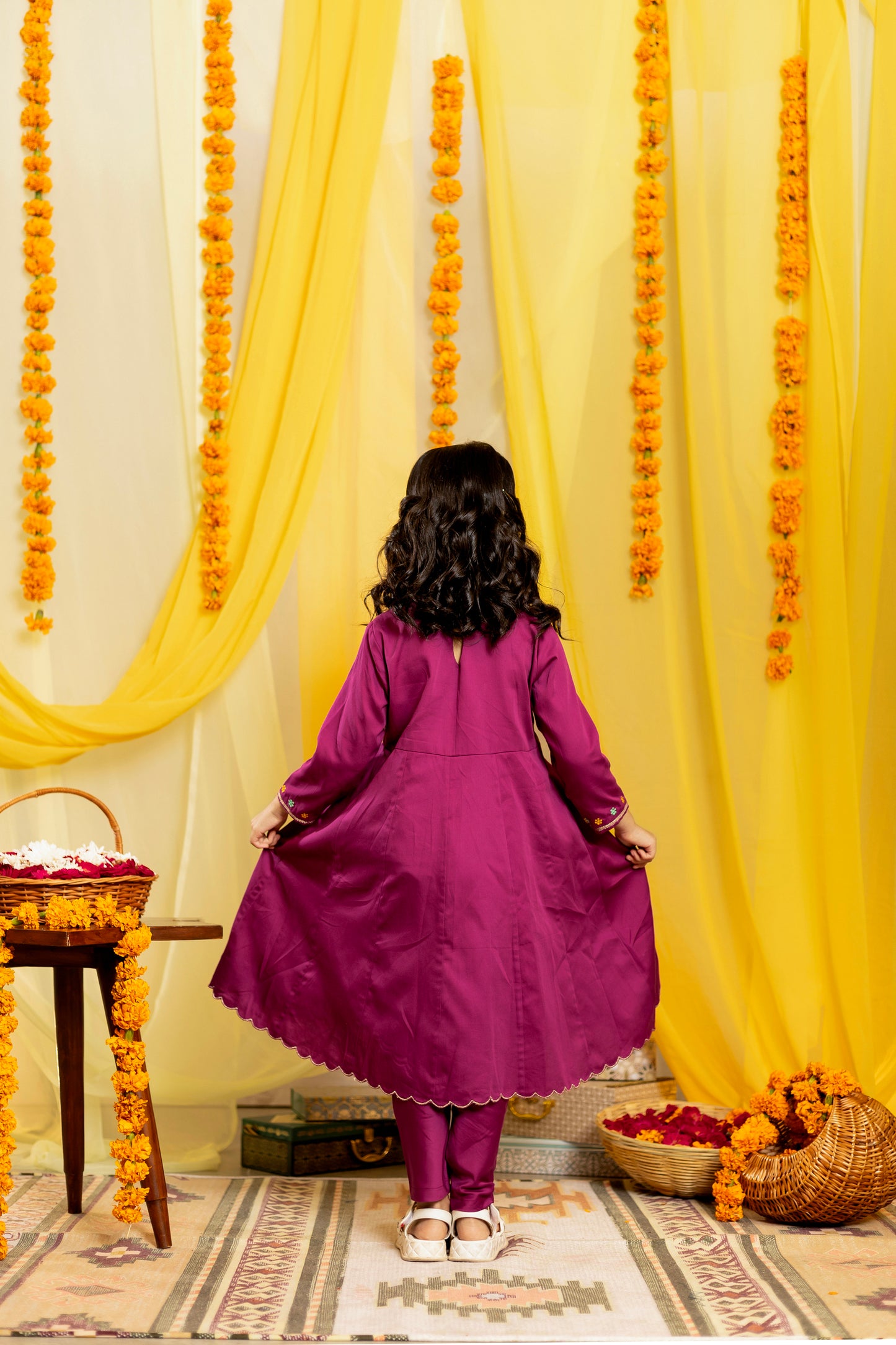 Purple Anarkali Set for Girls | Jhilmil Collection