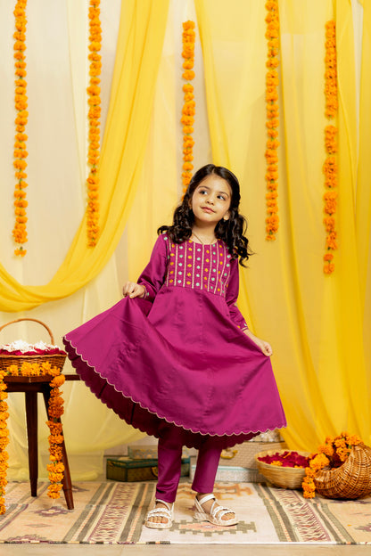 Purple Anarkali Set for Girls | Jhilmil Collection