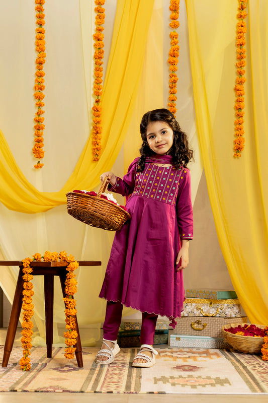 Purple Anarkali Set for Girls | Jhilmil Collection