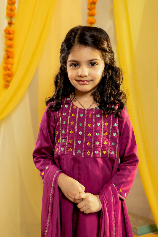 Purple Anarkali Set for Girls | Jhilmil Collection