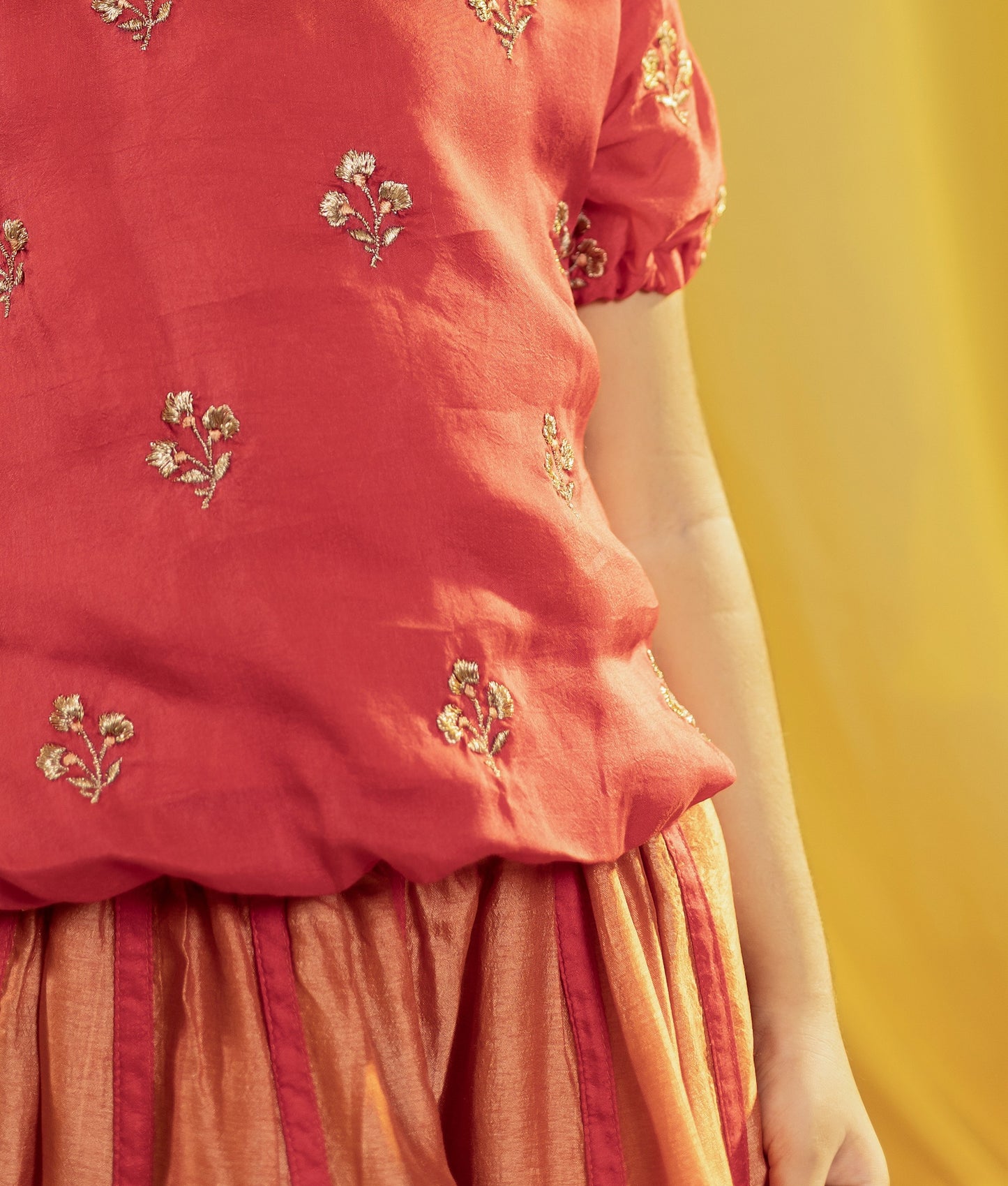 Orange & Pink Lehenga Choli Set for Girls | Jhilmil Collection