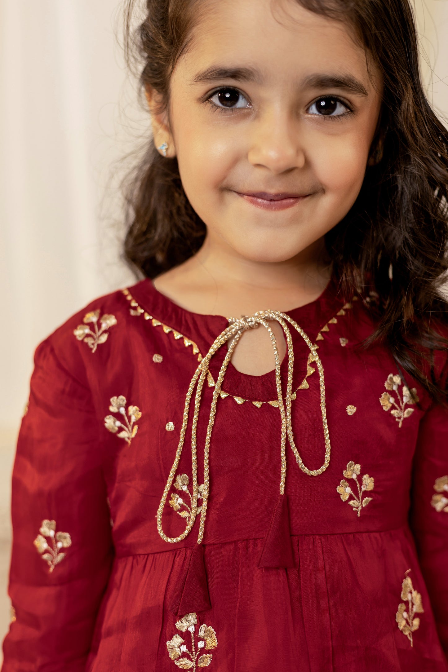 Crimson Red Flared Kurta Set | Jhilmil Collection