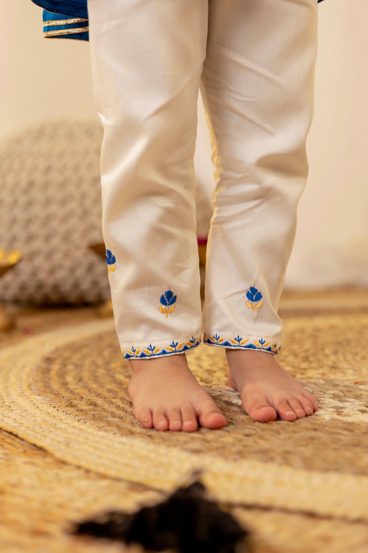 Royal Blue Peplum Dhoti Set for Girls | Jhilmil Collection
