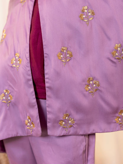 Lilac Cape Pant Set for Girls | Jhilmil Collection